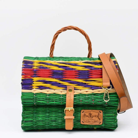 Reed Satchel Bag - 9.8'' - Green & Multicolore