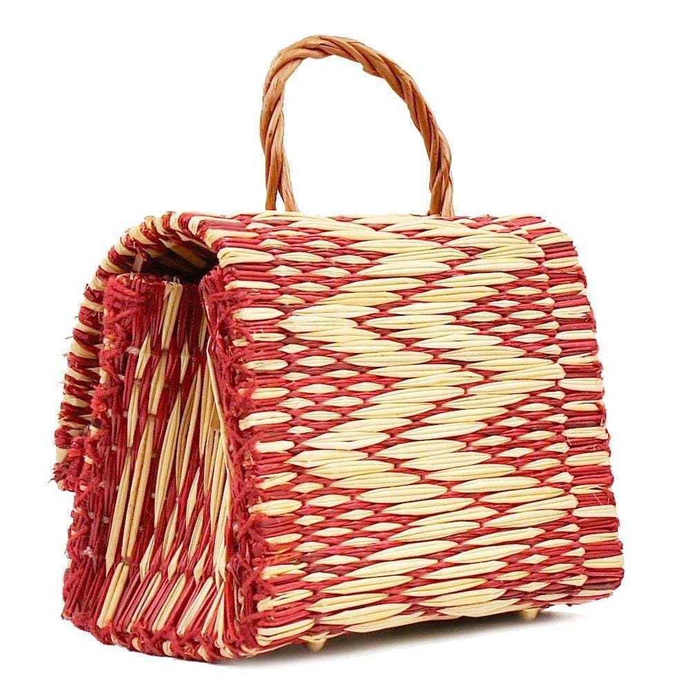 Reed Satchel Bag - 9.8'' - Red & Naturel