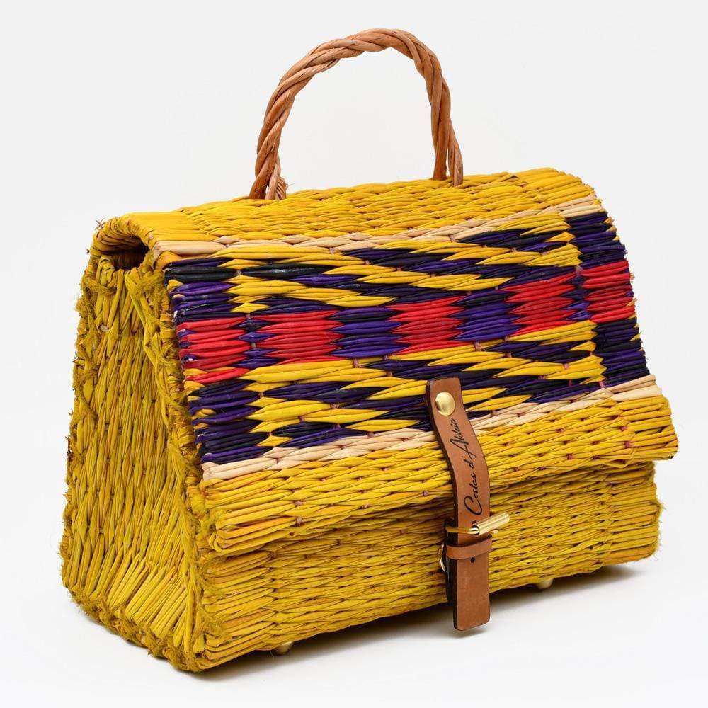 Reed Satchel Bag - 9.8'' - Yellow & Multicolored