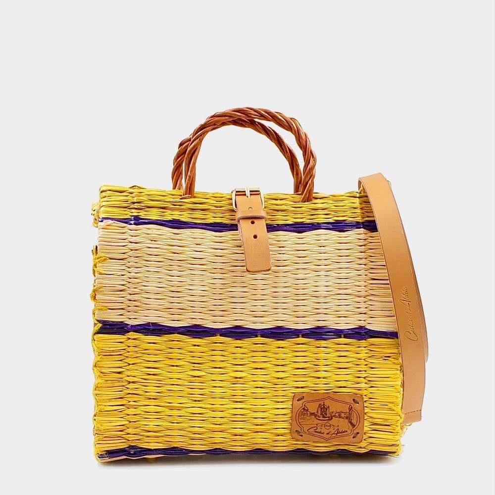 Reed Shopping Bag - 10.2'' - Yellow & Natural