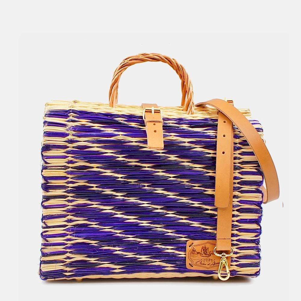 Reed Shopping Bag - 11.8'' - Purple & Natural