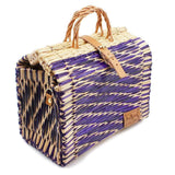 Reed Shopping Bag - 11.8'' - Purple & Natural