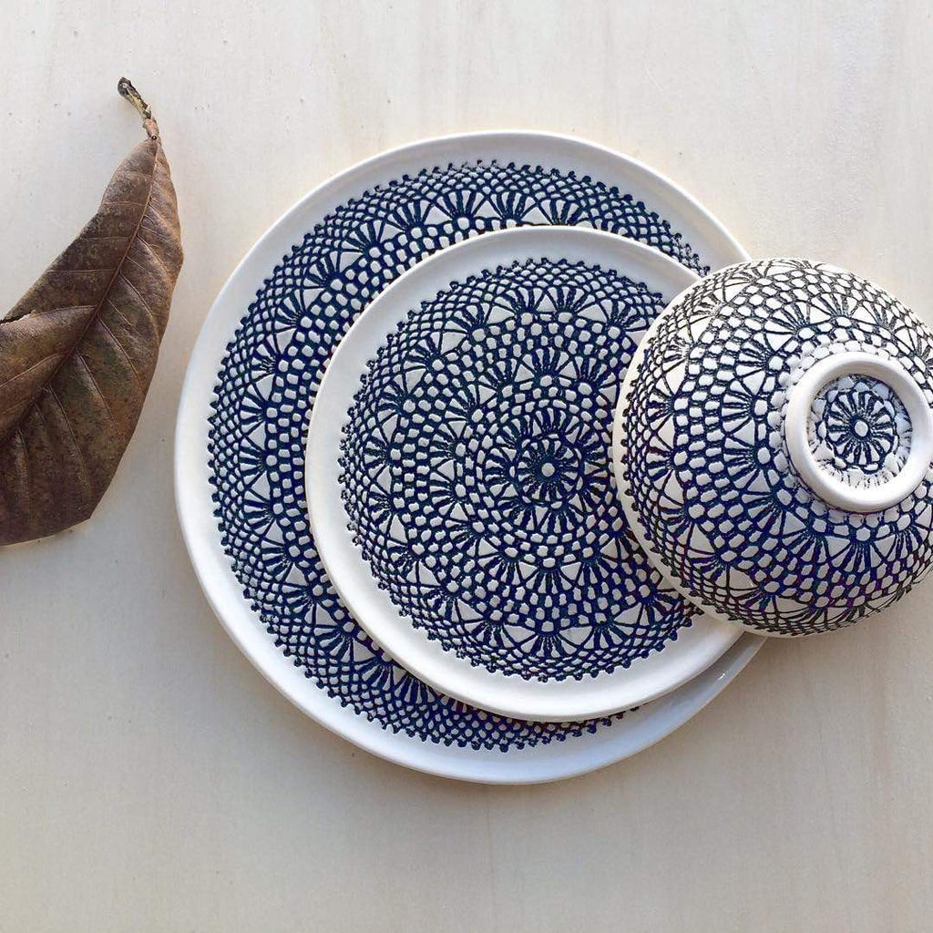 Renda I Handmade Ceramic Bowl - Blue