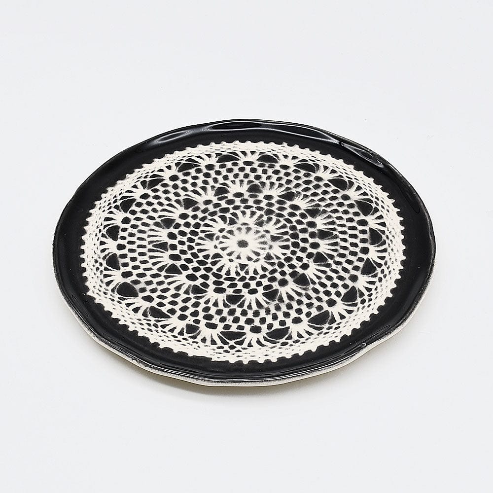 Renda I Handmade Ceramic Bread / Butter Plate - Black