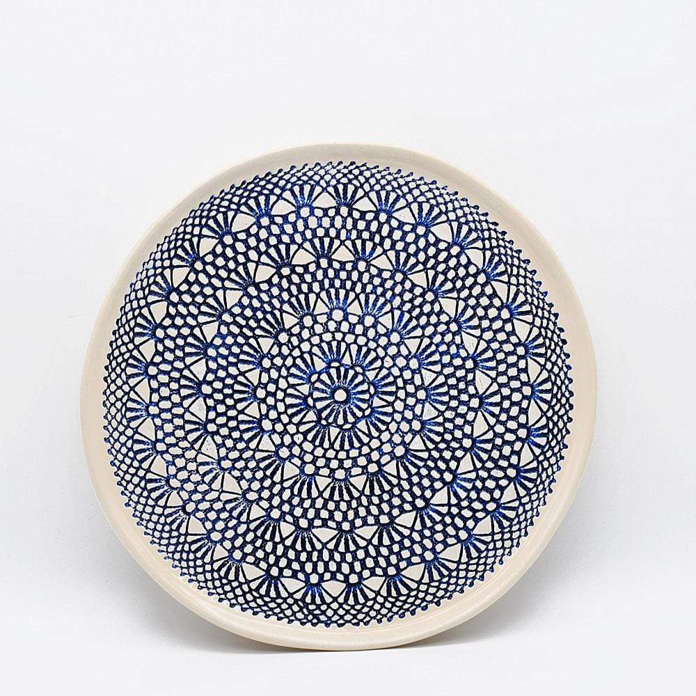 Renda I Handmade Ceramic Dinner Plate - Blue