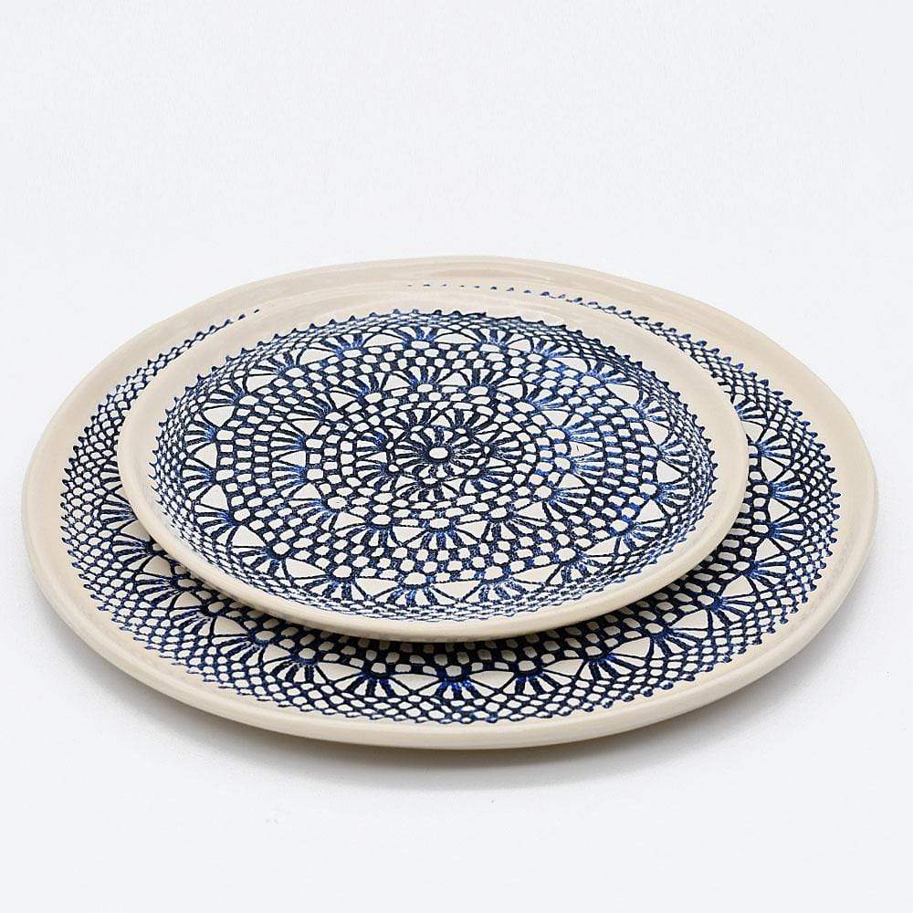 Renda I Handmade Ceramic Dinner Plate - Blue