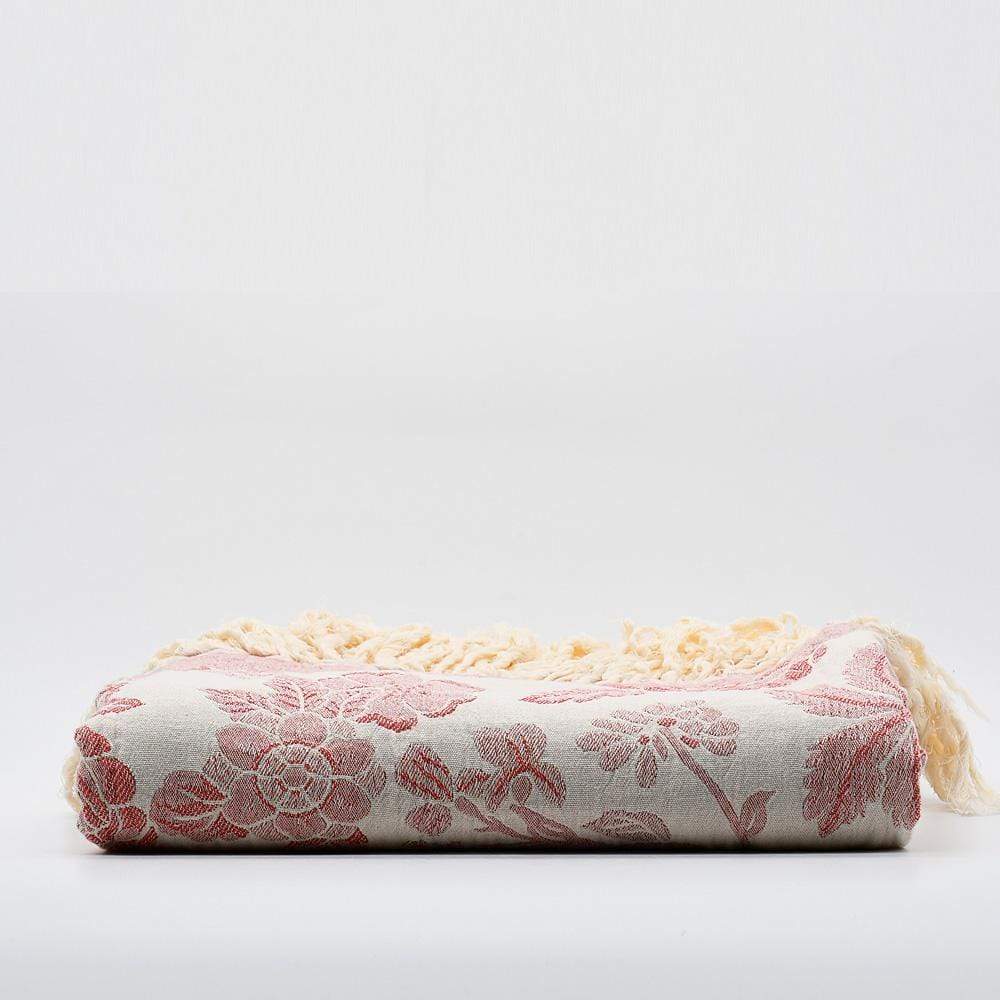 Rosa I Coton Fringed light Blanket - Pink