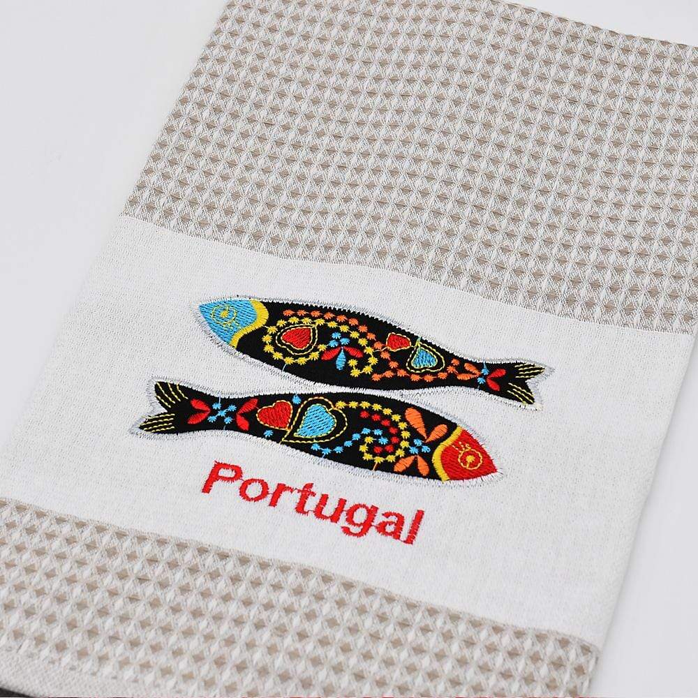 Sardinha I Checkered Kitchen Towel Beige