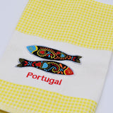 Sardinha I Checkered Kitchen Towel Yellow