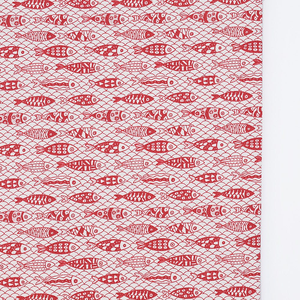 Sardinhas I Cotton Tablecloth - Red