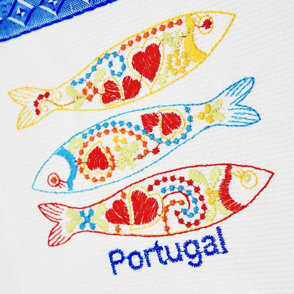 Sardinhas I Embroidered Kitchen Towel