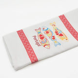 Sardinhas I Embroidered Kitchen Towel Red