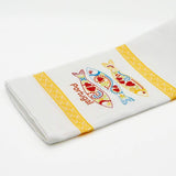 Sardinhas I Embroidered Kitchen Towel Yellow