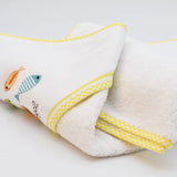 Sardinhas I Hooded Cotton Baby Bath Towel - Yellow