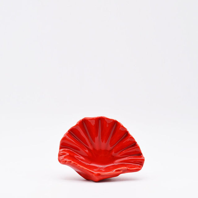 Scallop-shaped Ceramic Cup - Red