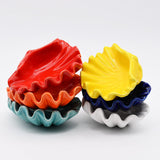 Scallop-shaped Ceramic Cup - Red