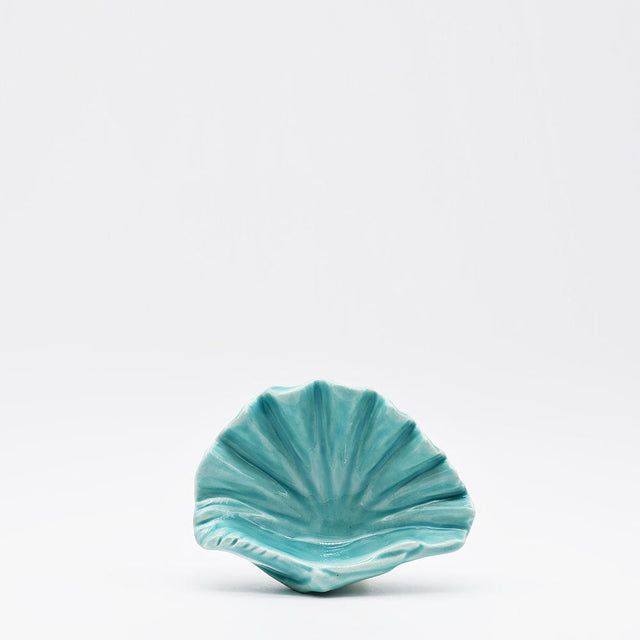 Scallop-shaped Ceramic Cup - Turquoise