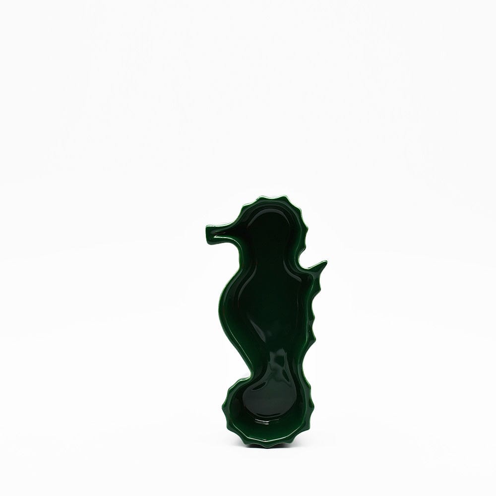 Seahorse-shaped Ceramic Serving Dish - Green