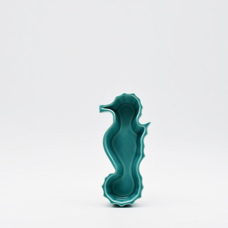 Seahorse-shaped Ceramic Serving Dish - Turquoise