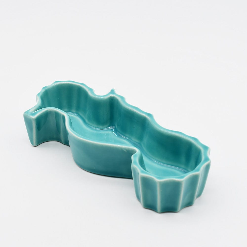 Seahorse-shaped Ceramic Serving Dish - Turquoise