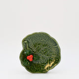 Small Ceramic Dish with a Holly Leaf - Green