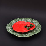 Small Ceramic Dish with a Holly Leaf  - Red