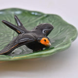 Small Ceramic Dish with a Swallow