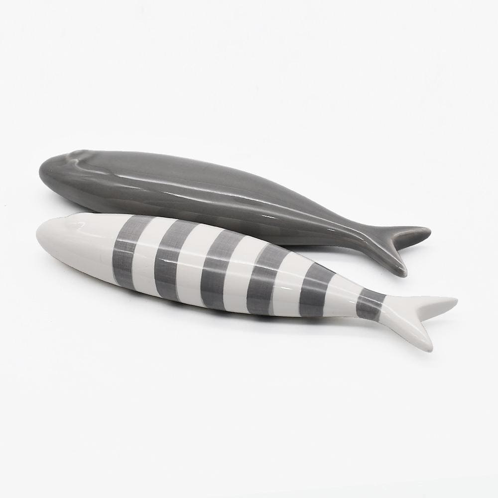 Smooth Striped Ceramic Sardines (11 colors) Blanc I Gris