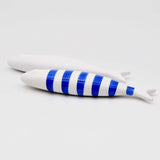 Smooth Striped Ceramic Sardines (11 colors) White I Blue