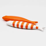 Smooth Striped Ceramic Sardines (11 colors) White I Orange