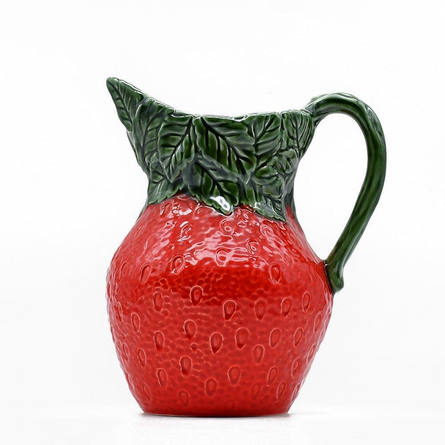 Strawberry-shaped Ceramic Pitcher