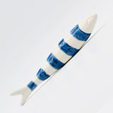 Striped Ceramic Sardine - Blue