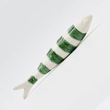 Striped Ceramic Sardine - Green