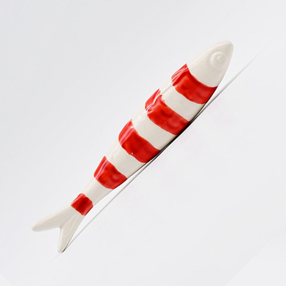 Striped Ceramic Sardine - Red