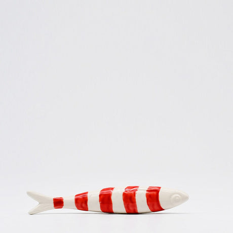 Striped Ceramic Sardine - Red