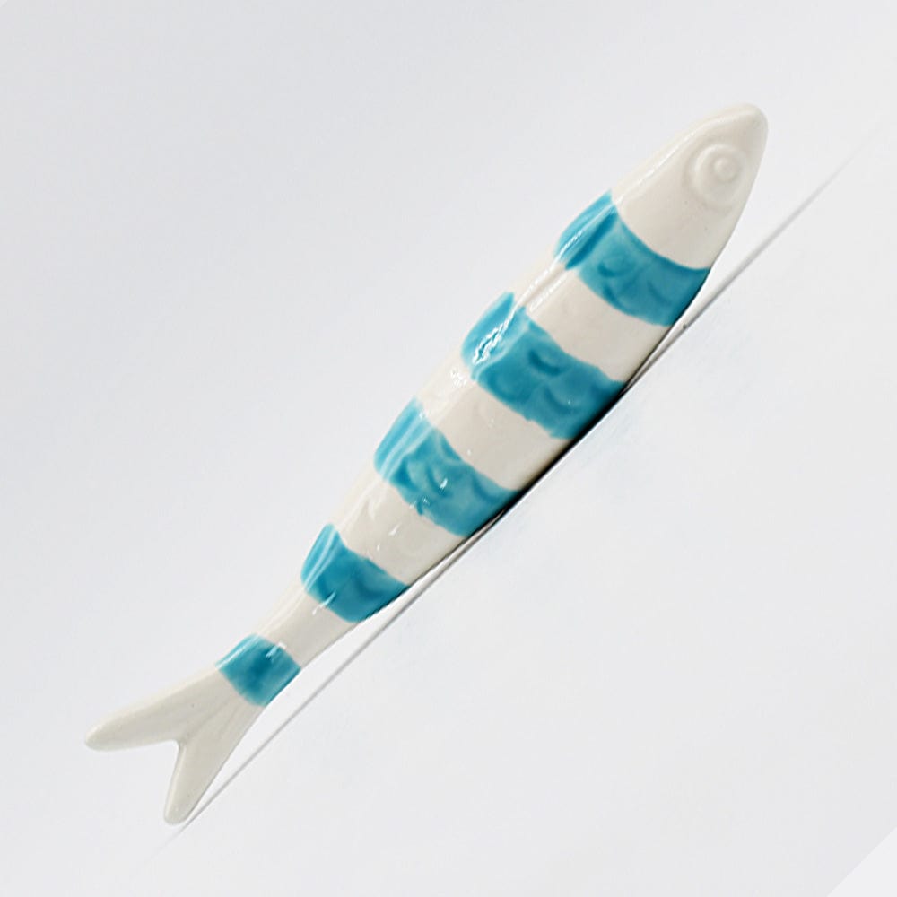 Striped Ceramic Sardine - Turquoise