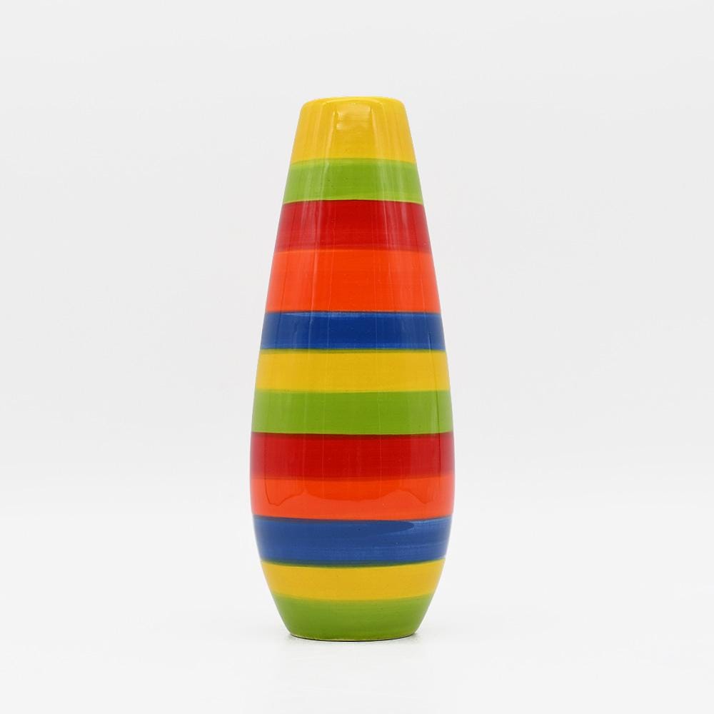 Striped Ceramic Vase - Multicolored