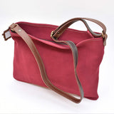 Suede Shoulder Bag - Burgundy