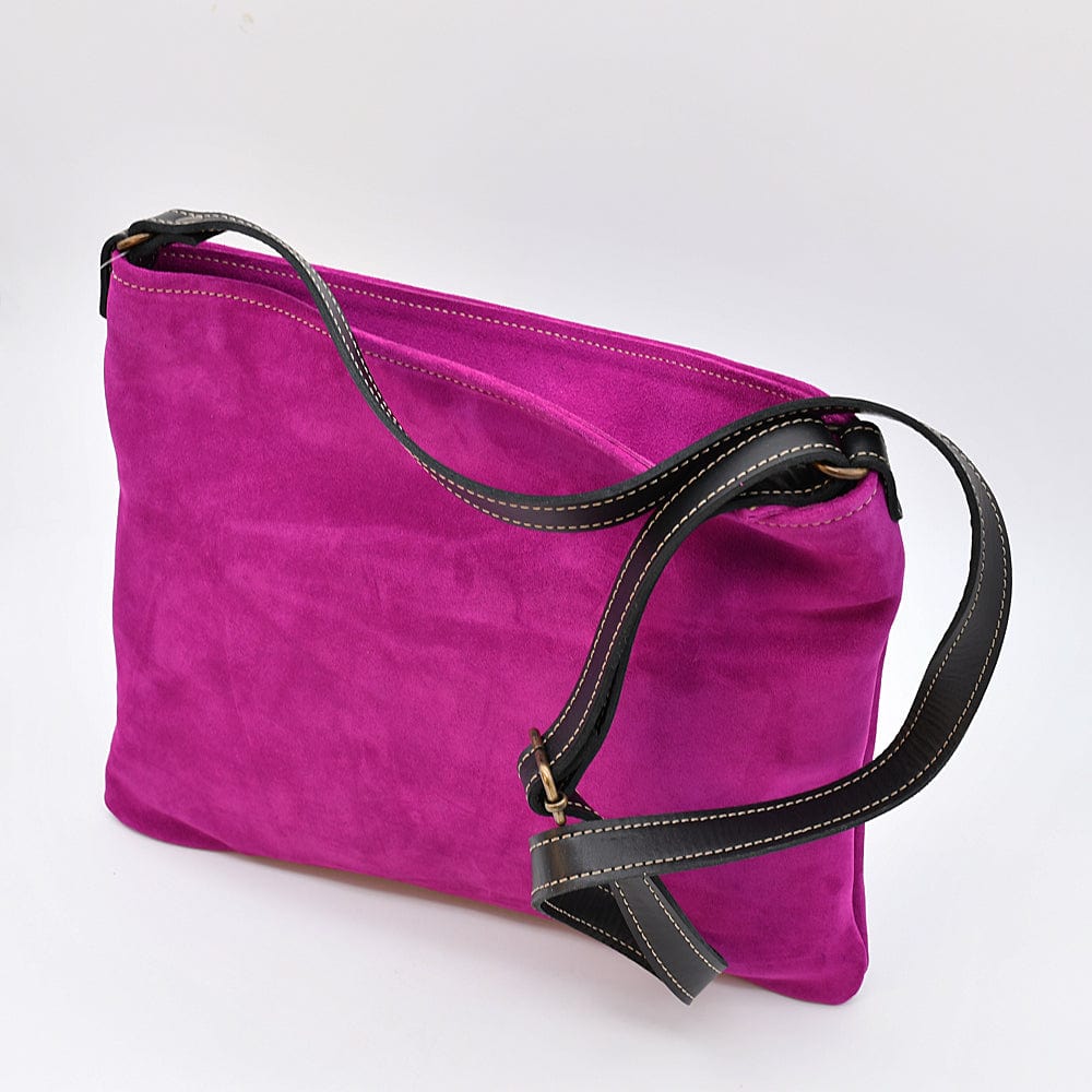 Suede Shoulder Bag - Pink