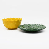 Sunflower-shaped Ceramic Bowl & Plate