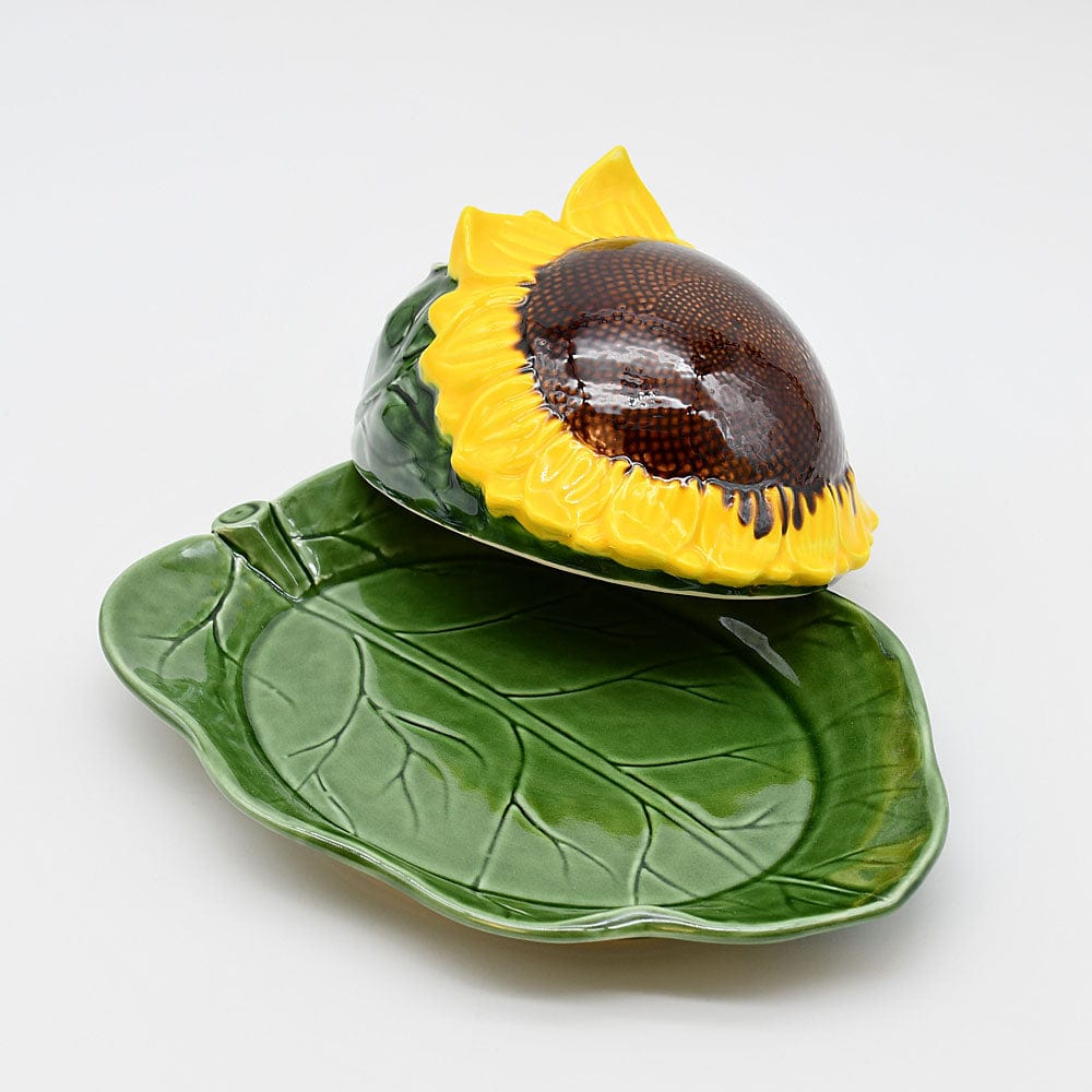 Sunflower-shaped Ceramic Butter Dish