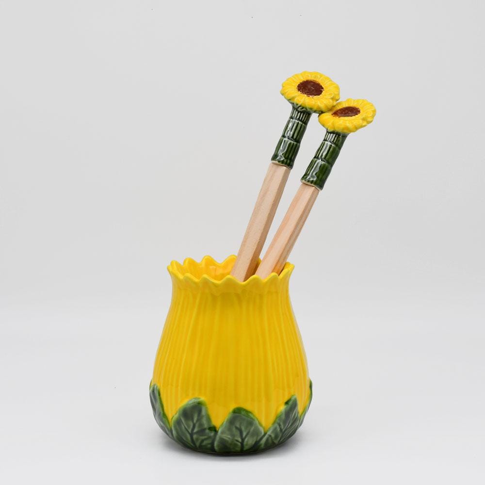 Sunflower-shaped Ceramic Pot - 5.1''