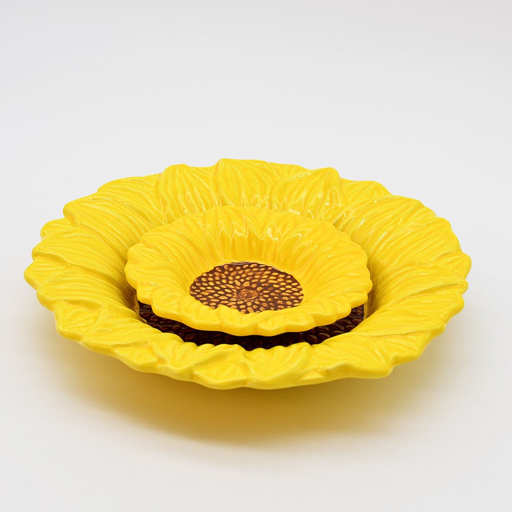 Sunflower-shaped Ceramic Soup Plate