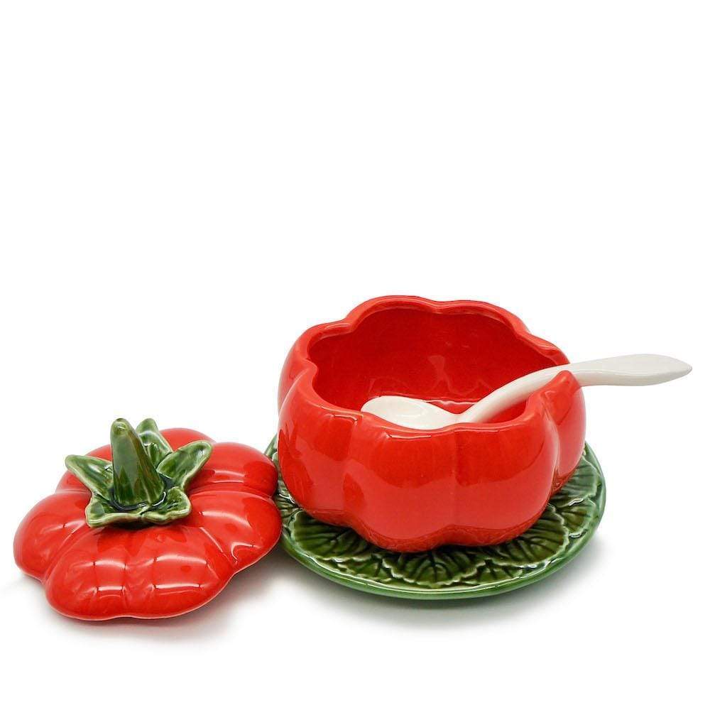 Tomato-shaped Ceramic Pot - 5.1''