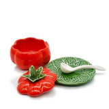 Tomato-shaped Ceramic Pot - 5.1''