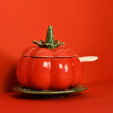 Tomato-shaped Ceramic Pot - 5.1''