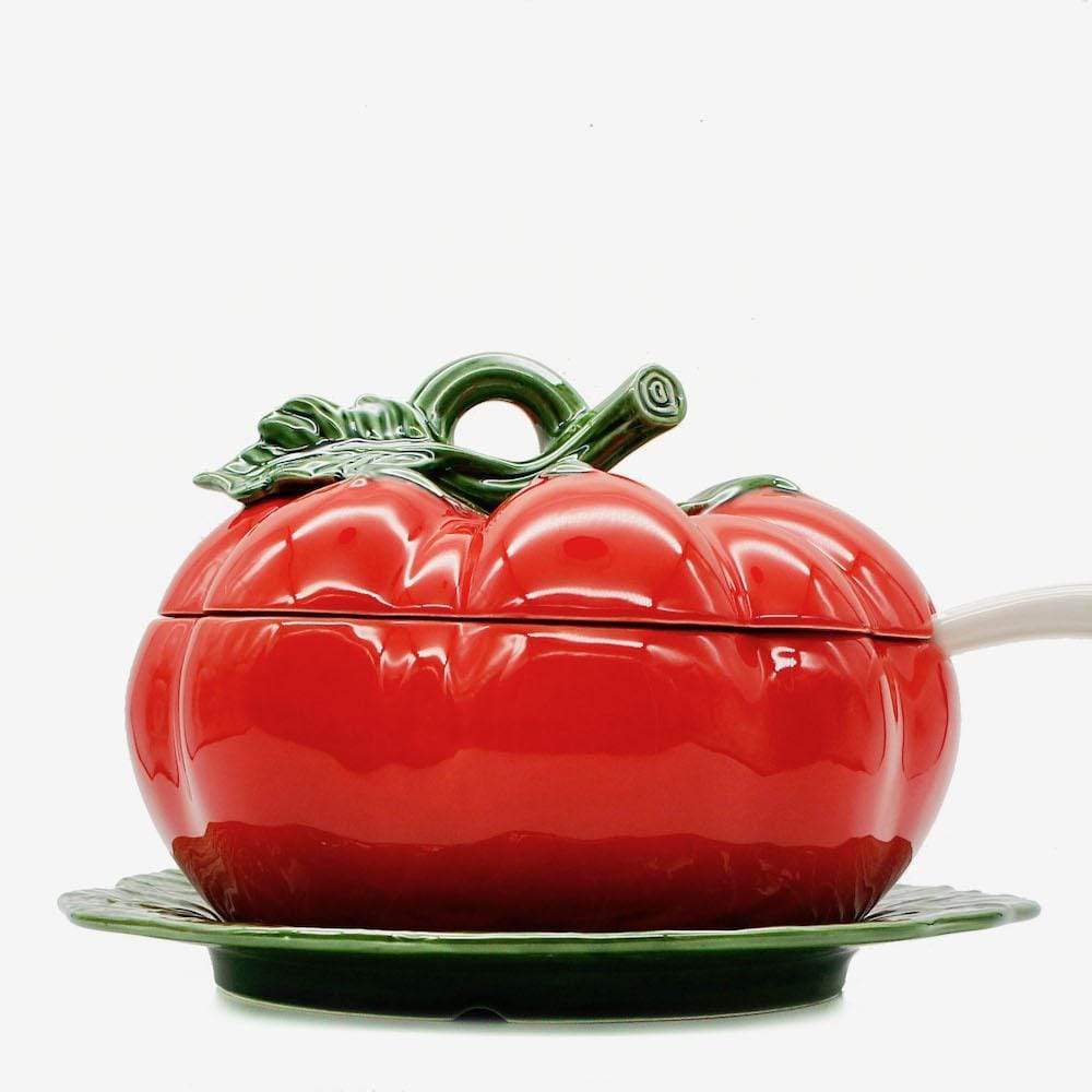 Tomato-shaped Ceramic Soup Tureen