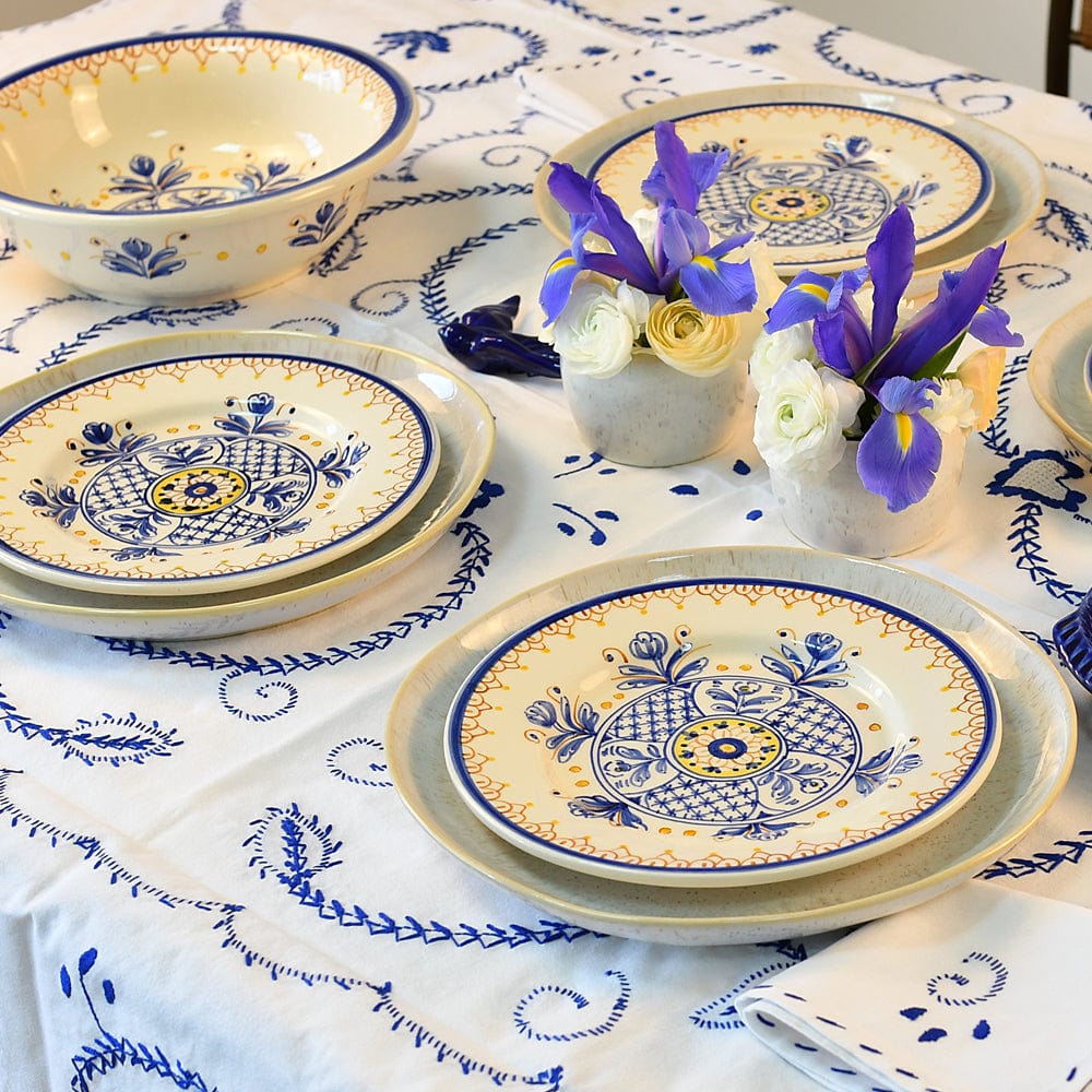 Viana I Cotton Tablecloth - Blue
