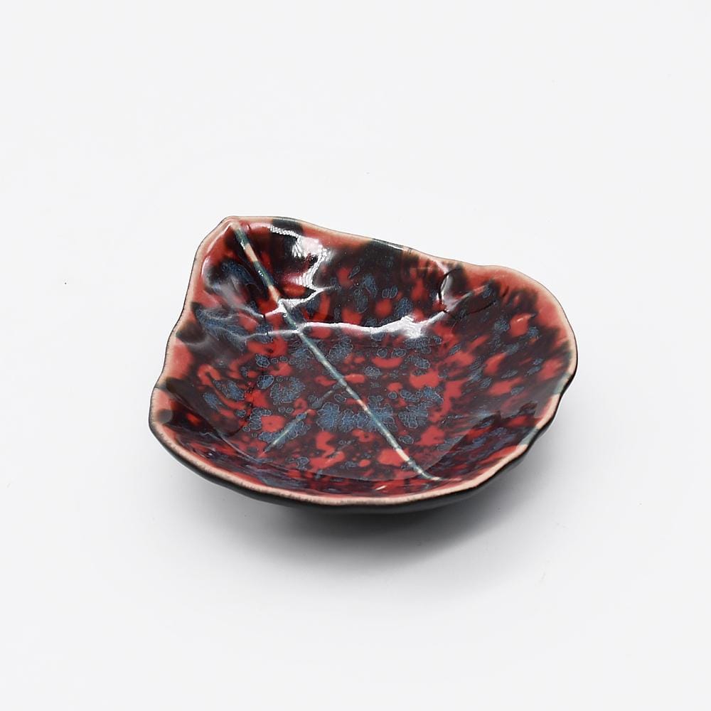 Vine Leaf I Stoneware Small Plate - Red